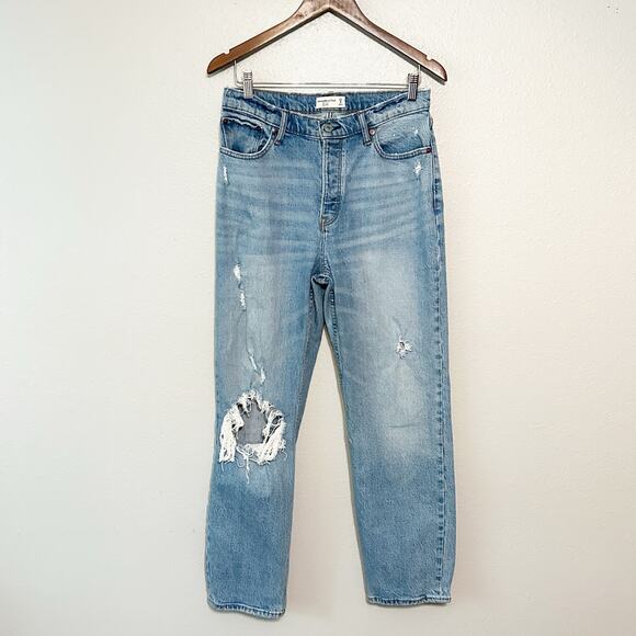 Abercrombie & Fitch the Dad High Rise Distressed Jeans women’s size 8/29 - Picture 1 of 10